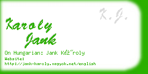 karoly jank business card